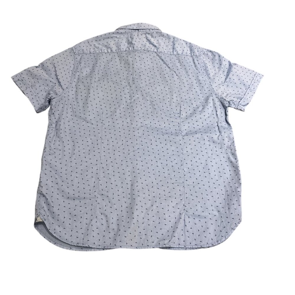 DENIM & FLOWER Men's Shortsleeved Shirt Size XL Slim Fit Dragonflies Blue - Picture 9 of 12